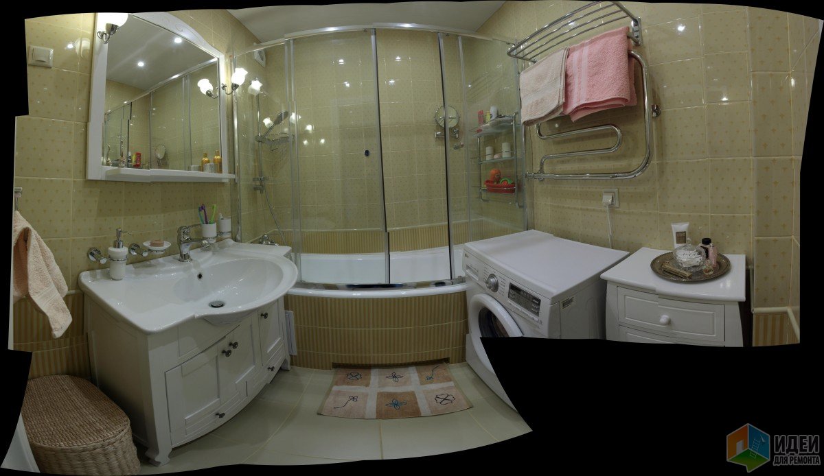 Ванная комната в бежевом