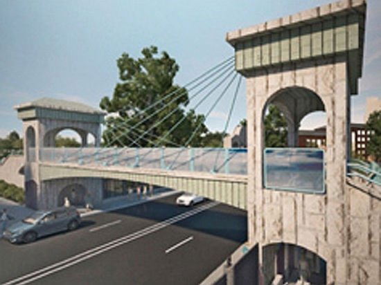 В Московском зоопарке реконструируют пешеходный мост через улицу Б.Грузинская