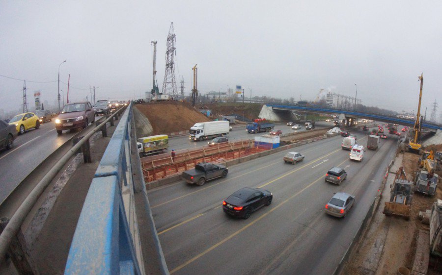 На Ленинградском шоссе открыто движение в районе стройки развязки на 41 км