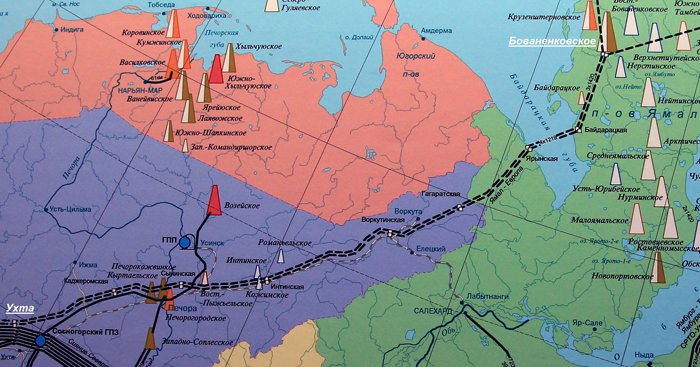 Карта газопровода республики коми