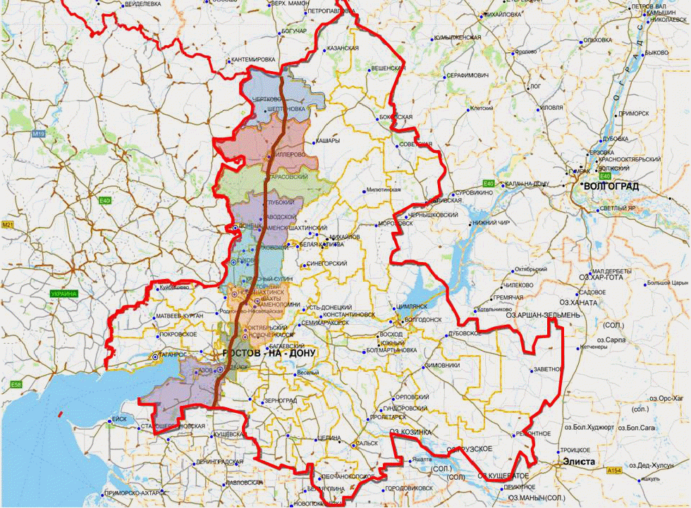 Карта автодорог ростовской области