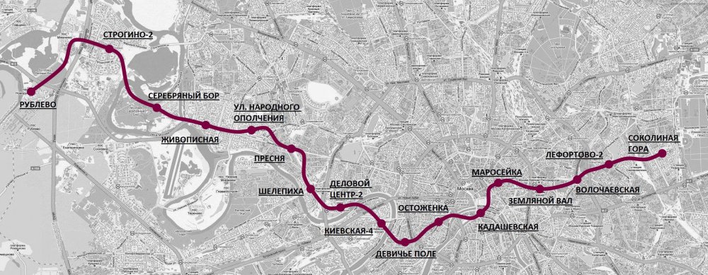 В Москве объявлены сроки проектирования и маршрут линии метро на Рублевку