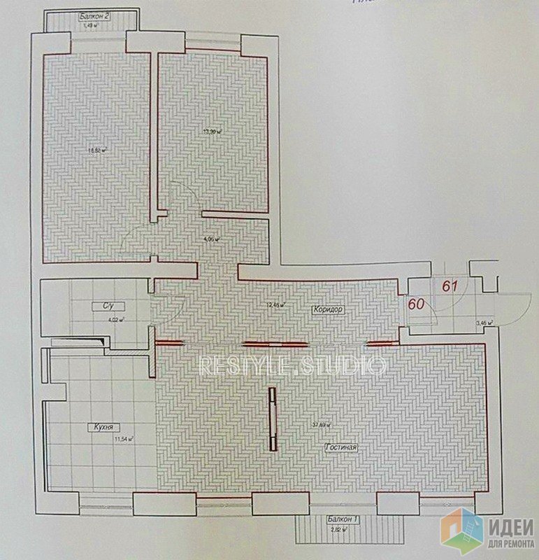 Минимализм в 3-комнатной "сталинке"