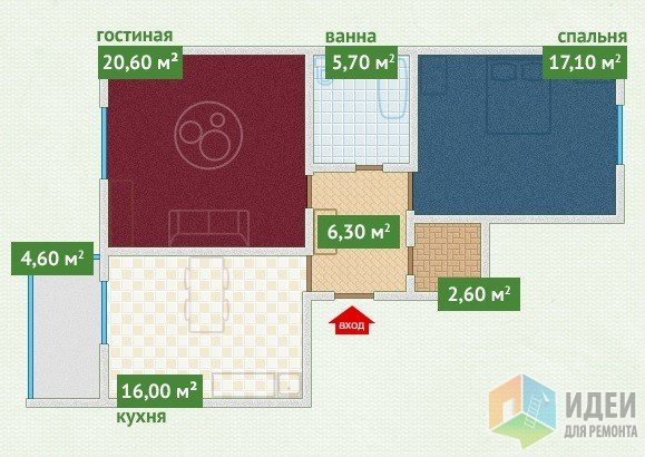 Современная квартира для троих с антикварными часами.1.Выбор квартиры и планировка.