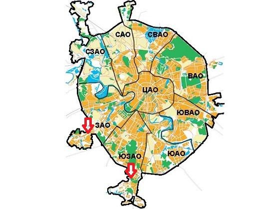 Карта центрального административного округа москвы