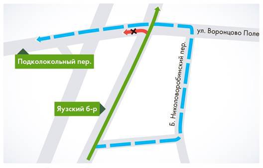В Москве меняется схема движения  в районе Яузского бульвара