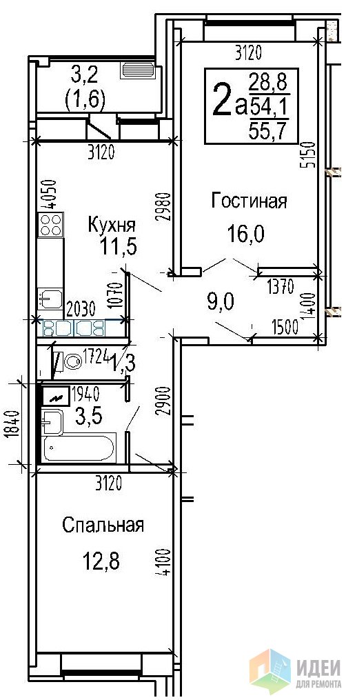 Дизайн двухкомнатной квартиры