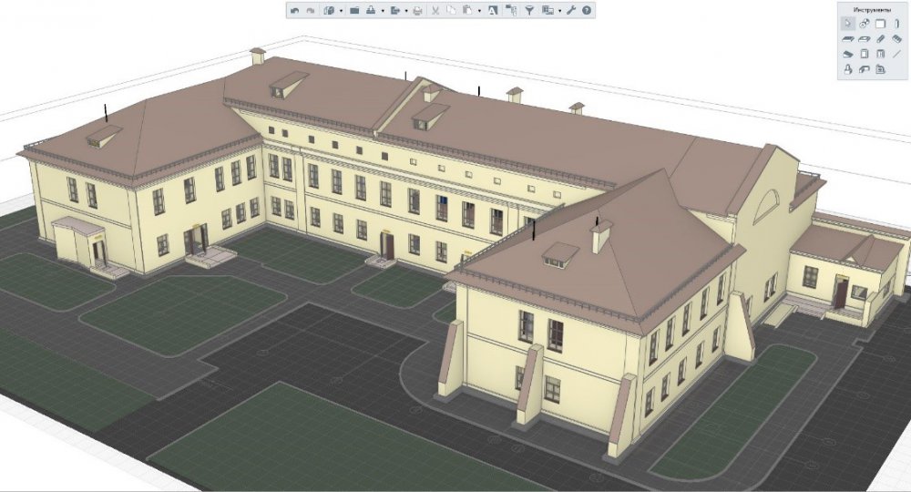 Применение BIM-системы RENGA для создания проекта реконструкции здания управления военного  Госпиталя в Минске