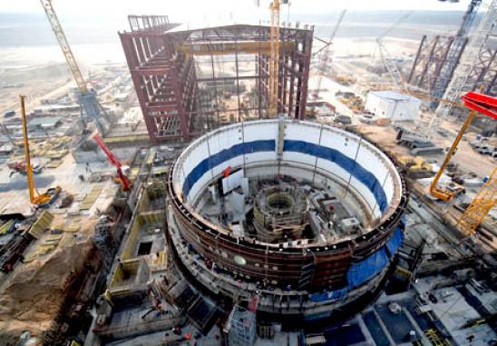 Построение помещения для реактора первого энергоблока в АЭС-2 Нововоронежская
